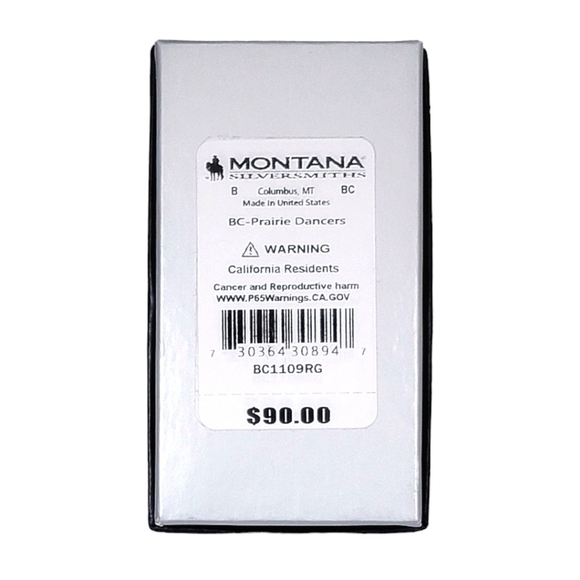 Montana Silversmiths Fine Silver & 24K Gold Prarie Dancers Buffalo Bracelet New! - Picture 5 of 11